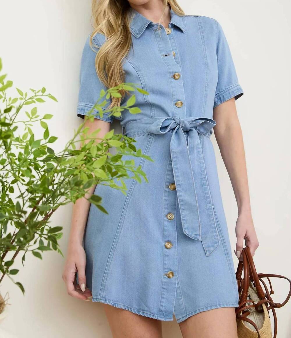 NEW BLU PEPPER paloma shirt dress in chambray